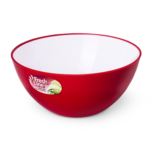 Купить Миска двухцветная "Fresh Line" d180, 1,5 л бело-красная от производителя Материя Пластика