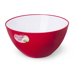 Купить Миска двухцветная "Fresh Line" d200, 2 л бело-красная от производителя Материя Пластика