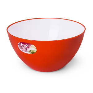 Купить Миска двухцветная "Fresh Line" d200, 2 л бело-оранжевая от производителя Материя Пластика