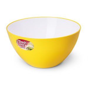 Купить Миска двухцветная "Fresh Line" d200, 2 л бело-желтая от производителя Материя Пластика