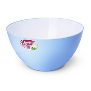 Купить Миска двухцветная "Fresh Line" d225, 3 л бело-голубая от производителя Материя Пластика