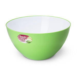 Купить Миска двухцветная "Fresh Line" d225, 3 л бело-зеленая от производителя Материя Пластика