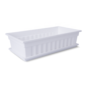 Купить Ящик для рассады и цветов c поддоном "Домашняя грядка" белый 430x220x115 от производителя Материя Пластика