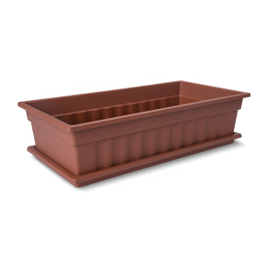 Купить Ящик для рассады и цветов с поддоном "Домашняя грядка" терракотовый 430x220x115 от производителя Материя Пластика