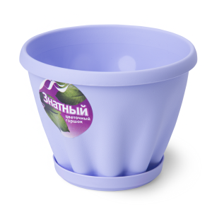 Купить Горшок цветочный "Знатный" сиреневый с поддоном d110 0,45 л от производителя Материя Пластика